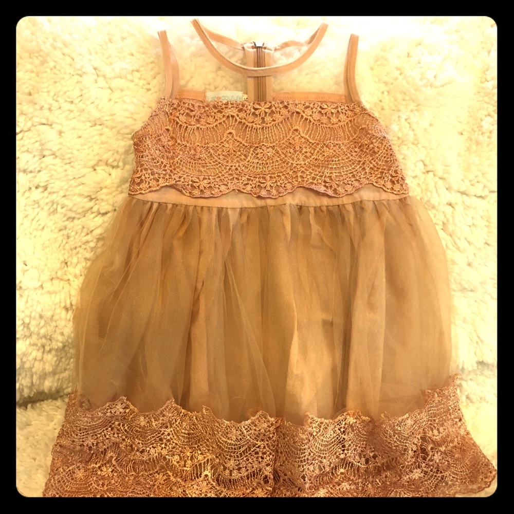 Champagne party dress for little girls